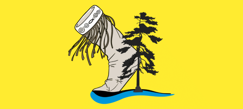 logo of moccasin and tree